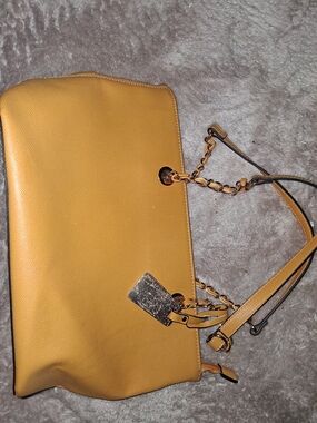 Aldo Mustard Yellow Chain-Strap Satchel
